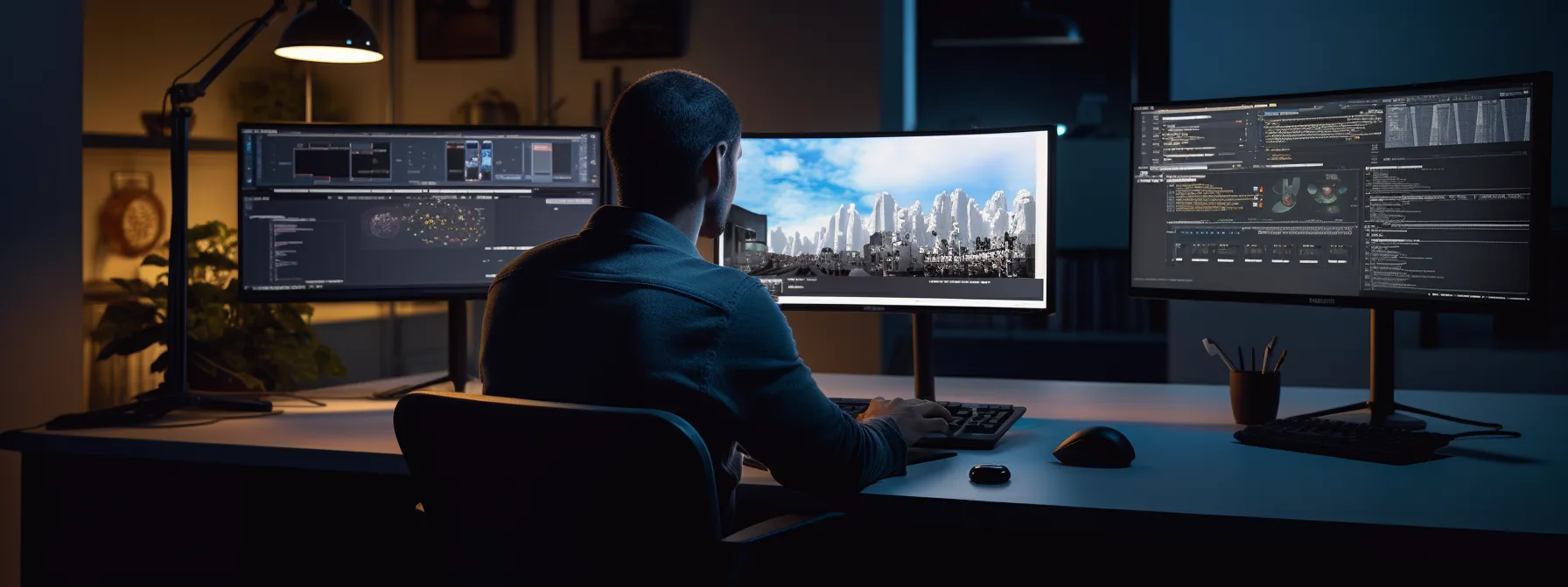 a person sitting at a computer, studying advanced indexing techniques in seo.