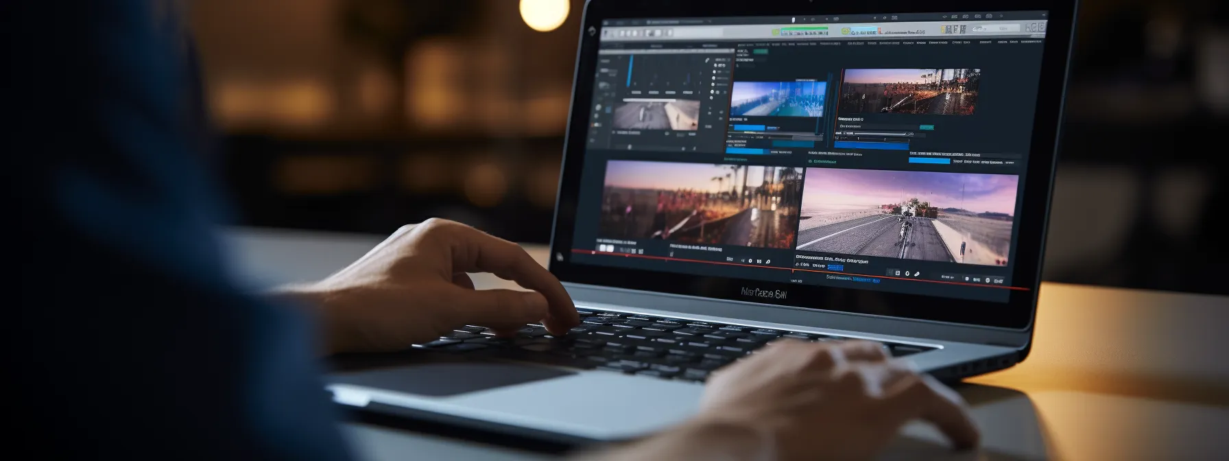 a person using a laptop to conduct keyword research and optimize website content.