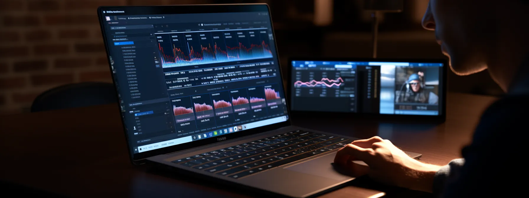 a person using a laptop to study seo strategies and trends.