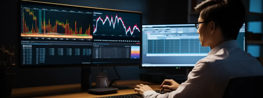 a person analyzing data on a computer screen with multiple seo tools open.