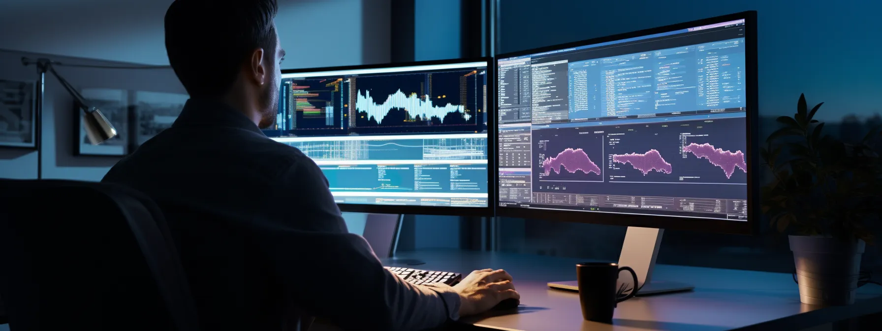 a person studying seo concepts and strategies on a computer screen.