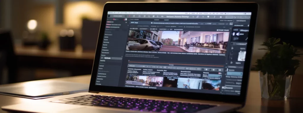 a laptop displaying a webpage with a javascript code editor and seo optimization tips on the screen.