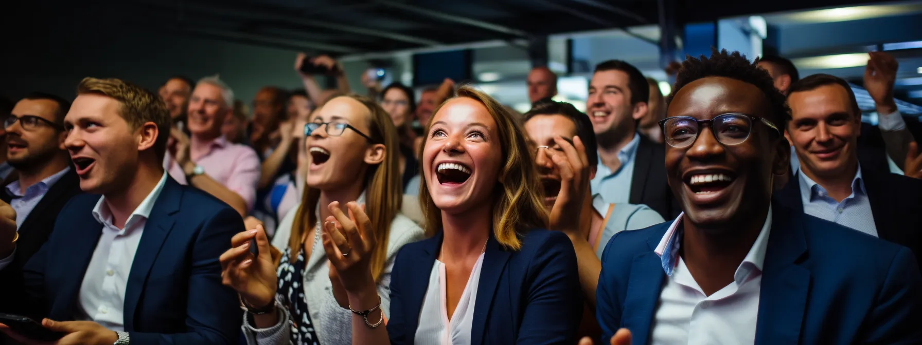 participants smiling and celebrating their success at an seo training graduation ceremony.