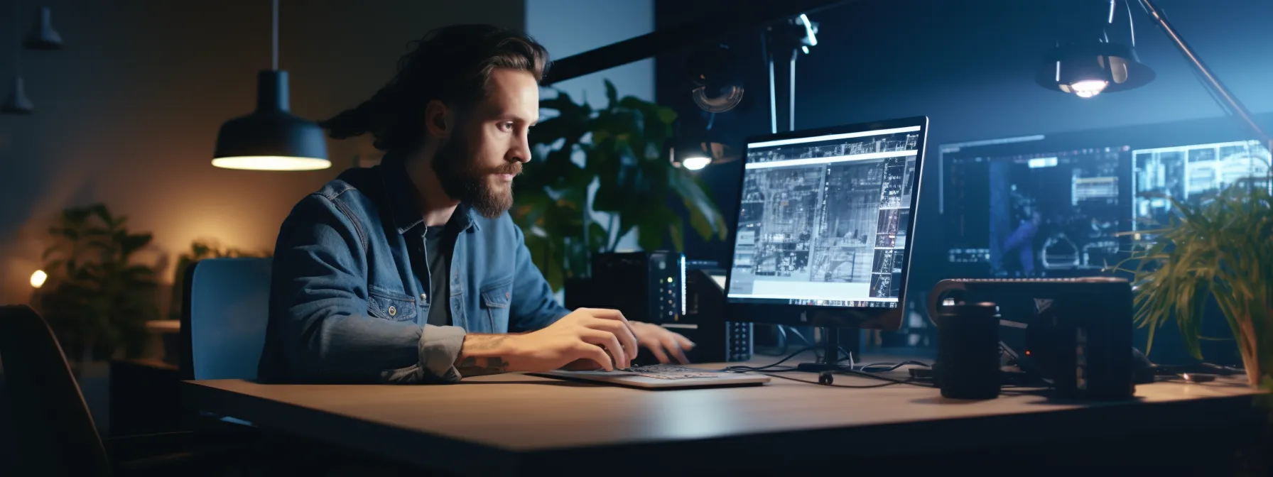 a digital marketer using seo software tools and ai technologies to boost organic website traffic.
