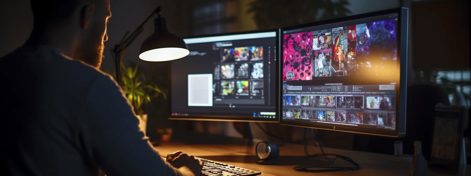 a person studying a computer screen with various on-page seo techniques and strategies displayed on it.