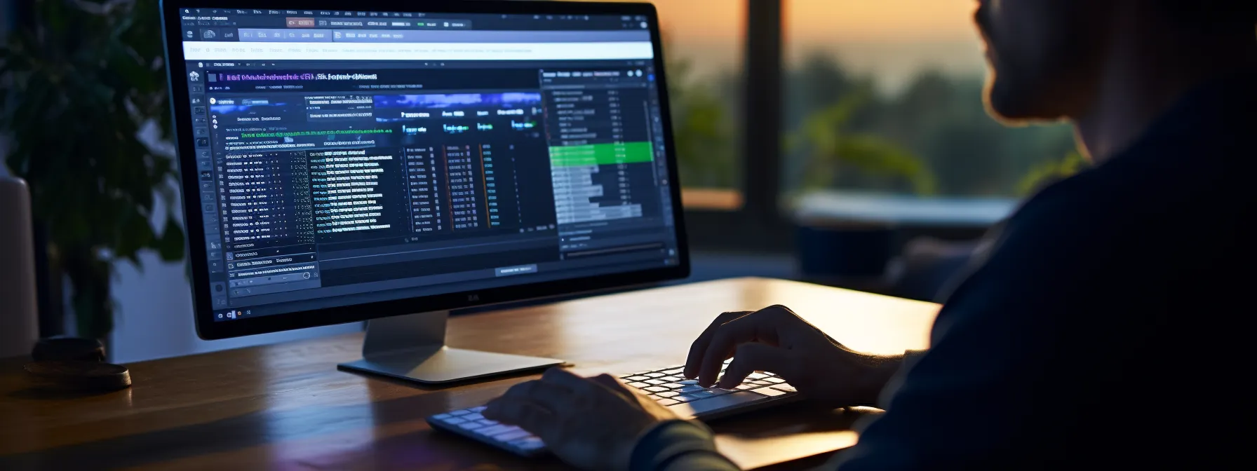 a person using a keyword planner tool on a computer screen to improve search engine ranking.