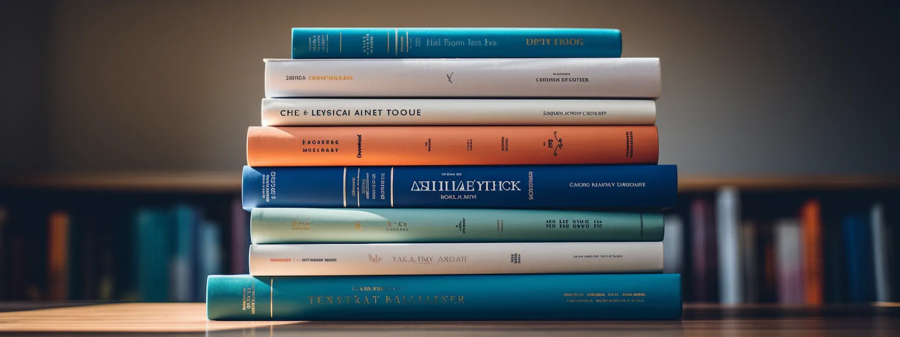 a stack of five books with labels showing the suggested reading sequence for seotheory.com's best seo books.