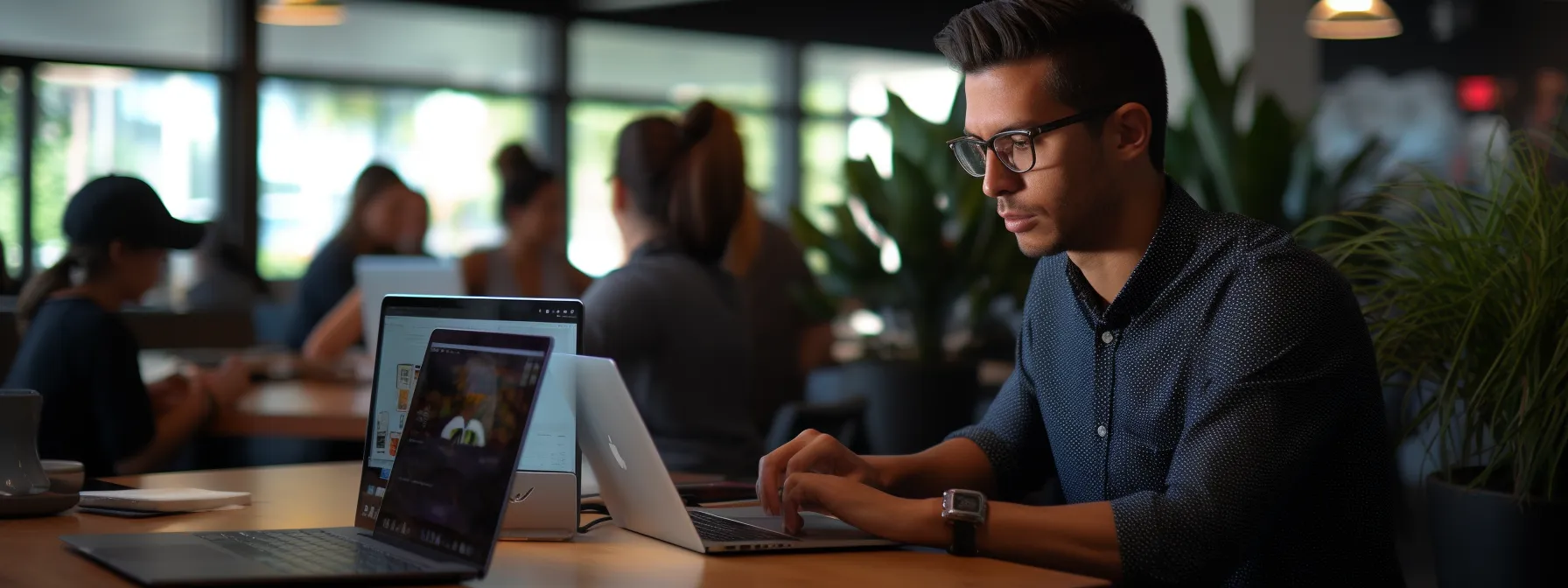 students actively engaging in seo specialist training, using advanced software tools to enhance keyword research, link building, content creation, and technical integration.