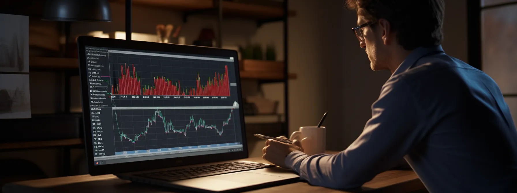 a person analyzing a line graph showing the future trends and predictions of link equity in seo.