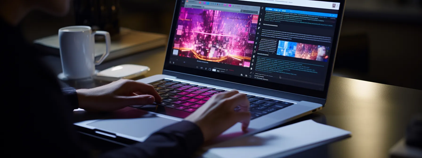 a person studying seotheory course materials on a laptop.
