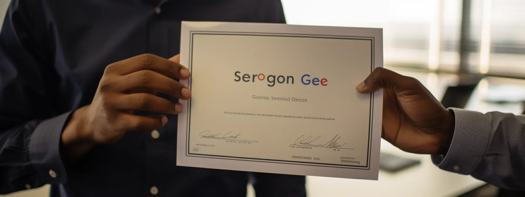 a person receiving a certificate for completing the 