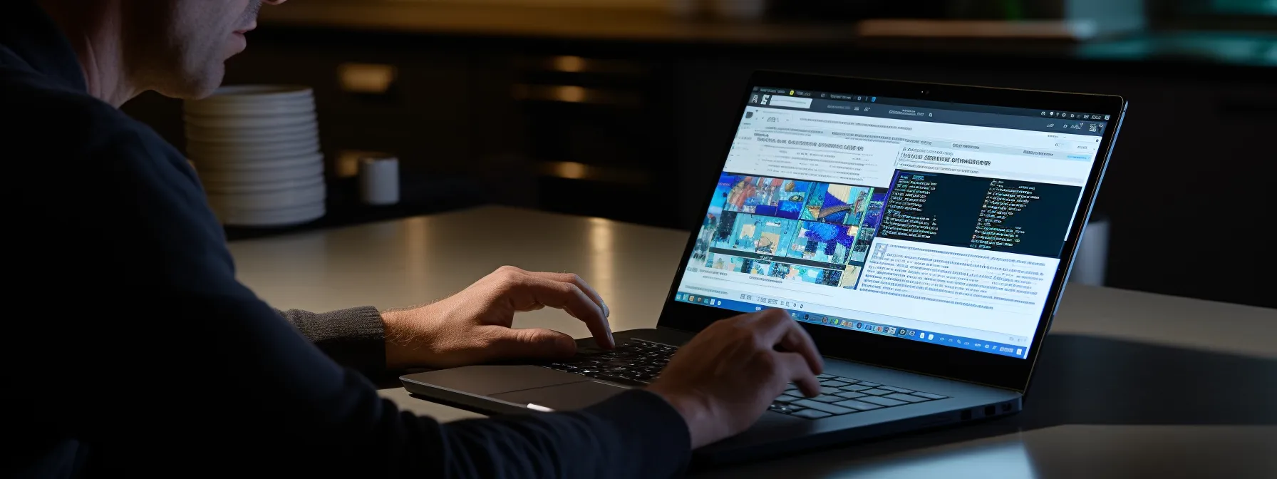 a person studying seo training materials and tools on a laptop.