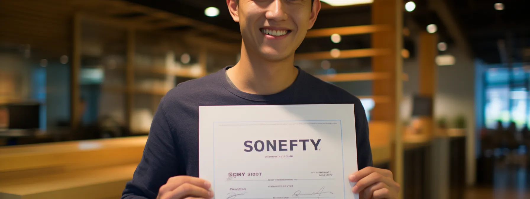 a person holding a certificate from seotheory, representing their completion of a certified seo course and showcasing their expertise in the field.