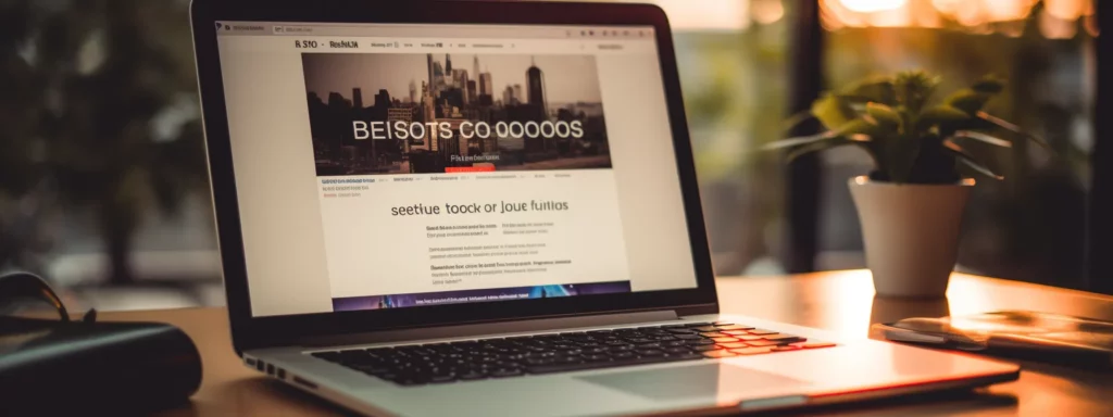 a laptop showing a webpage with the text "boost your seo knowledge: complete seo course for free" on the screen.