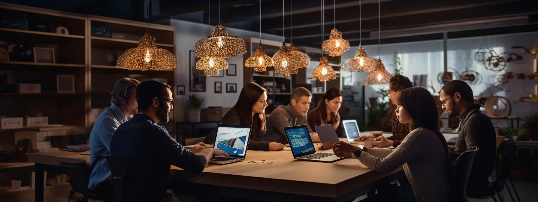 a group of professionals studying together in a classroom at a local institute for seo certification.